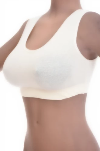 Breathable cotton-blend bralette with soft cups, no wires or padding and wide straps for light gentle support.
