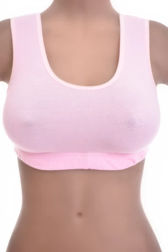 Soft-cup cotton bralette with an open back keeping it airy and wide straps across the shoulders, breathable to wear.