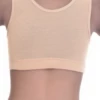 Women's cotton bralette with soft wireless cups, an open back and wide straps, scoop neck for everyday comfort.