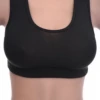 Women's cotton bralette with soft wireless cups, an open back and wide straps, scoop neck for relaxed everyday wear.