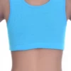 Women's cotton bralette with soft wireless cups, wide straps and an open back, scoop neck for everyday wear.