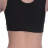 Women's cotton bralette with soft wireless cups, an open back and wide straps, a scoop neck for relaxed wear.