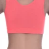 Soft-cup cotton bralette with an open back and wide straps resting comfortably across the shoulders, airy and light.