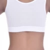 Soft-cup cotton bralette with an open back and wide straps, breathable and airy to layer under a t-shirt.
