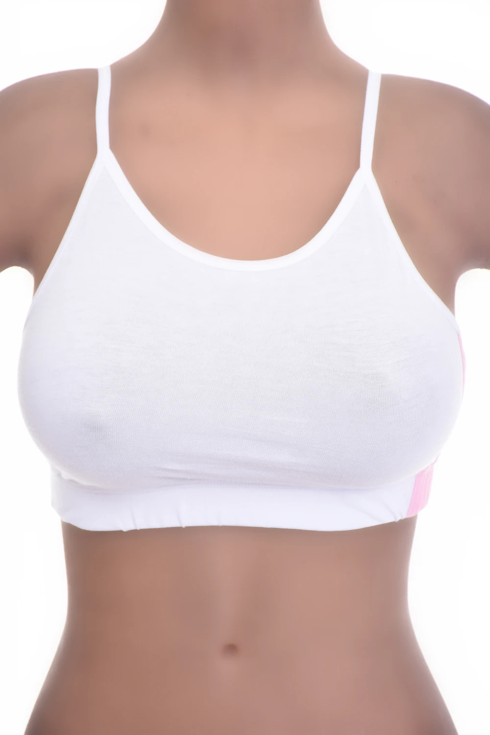 Women's cotton bralette with soft wireless cups and a scoop neckline, thin straps for a pared-back look.