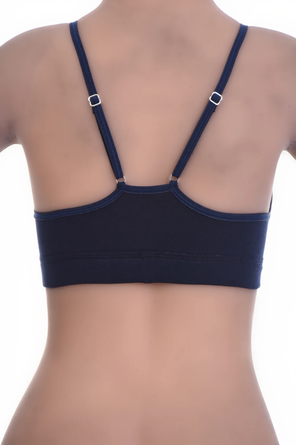 Women's cotton bralette with soft wireless cups and a scoop neckline, thin straps for a pared-back look.