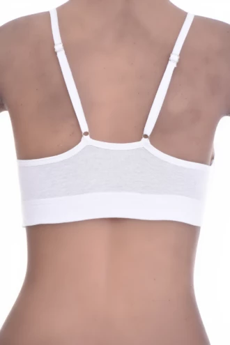 Women's cotton bralette with soft wireless cups and a scoop neckline, thin straps for relaxed everyday wear.