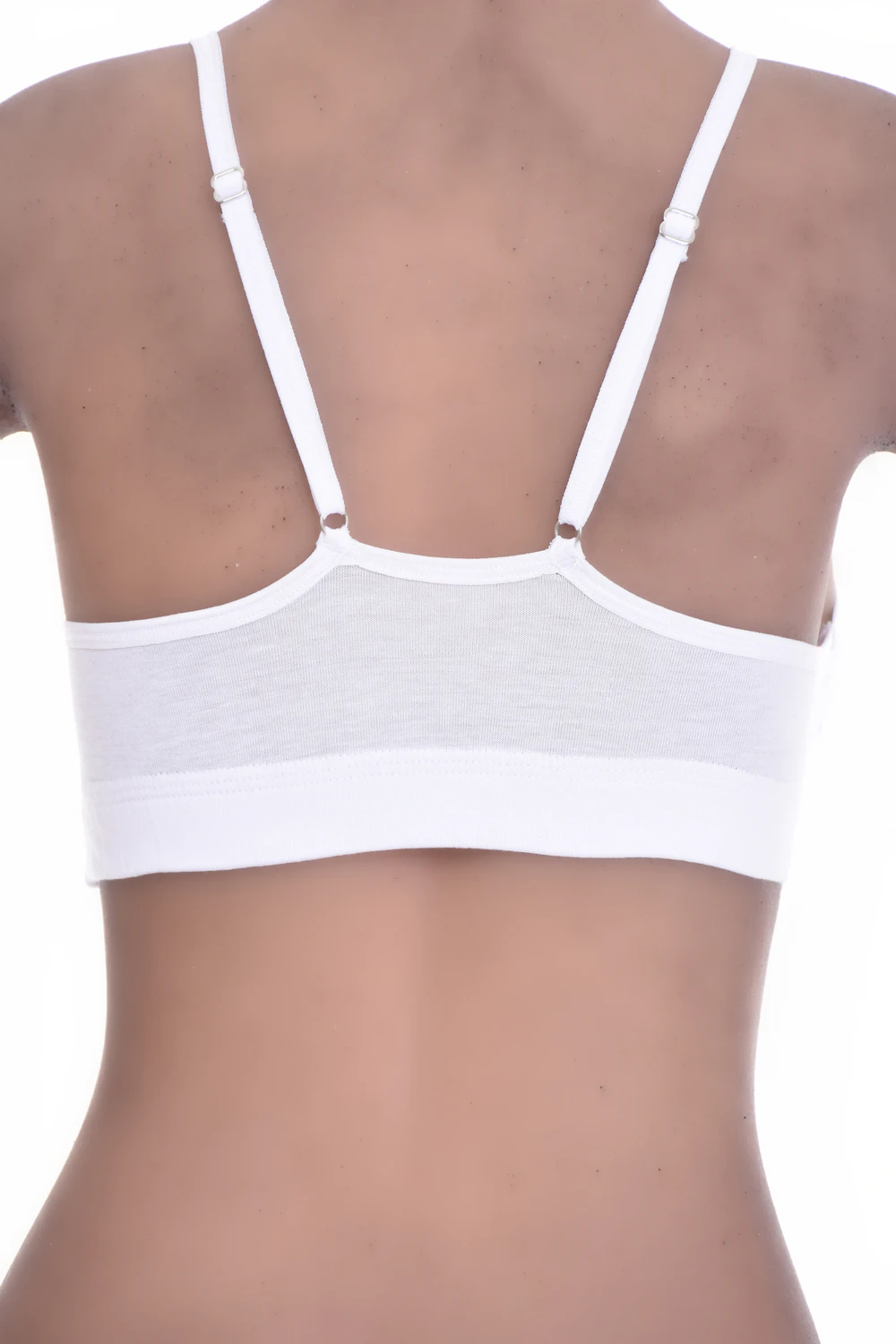 Women's cotton bralette with soft wireless cups and a scoop neckline, thin straps for relaxed everyday wear.