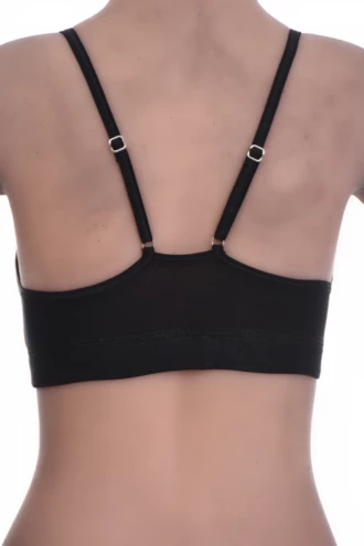 Cotton-blend bralette with soft cups following the natural shape and thin straps, light for relaxed everyday wear.