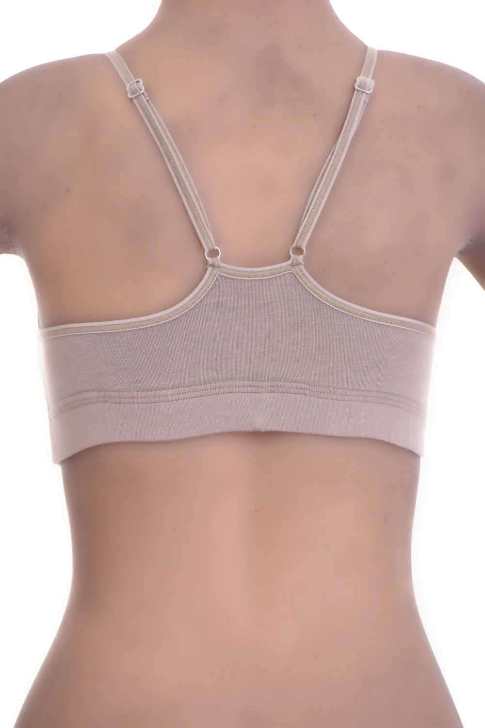 Cotton-blend bralette with soft cups following the natural shape and thin straps, breathable for gentle support.