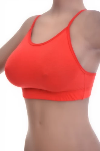 Breathable cotton-blend bralette with delicate spaghetti straps and a strappy back, unpadded and wireless.