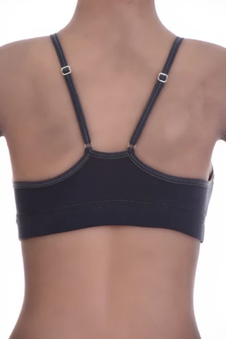 Breathable cotton-blend bralette with a strappy back and soft unpadded cups, light to pull on for relaxed wear.