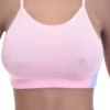 Breathable cotton-blend bralette with a strappy back and delicate straps, wireless and unpadded for gentle support.