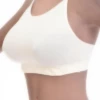 Women's cotton bralette with thin spaghetti straps and a scoop neck, soft wireless cups for everyday comfort.