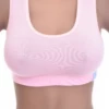 Women's cotton bralette with soft wireless cups, wide straps and an open back in a scoop-neck cut.