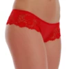 Breathable cotton Brazilian briefs with floral lace hips and a cheeky back, a dressy low-rise pair.