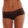 Soft cotton-blend boyshorts from Tiara Galiano with a floral lace front band and a smooth squared leg line.