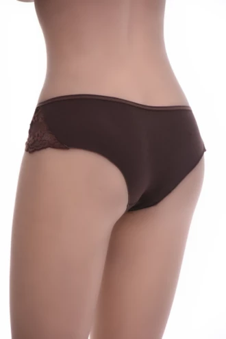 Cotton lace-hip boyshorts for women, an opaque cotton body with a soft lace accent on one side.