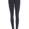 Anthracite high-waisted cotton leggings, full-length back view in soft stretchy cotton fabric