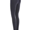 Anthracite cotton leggings with coral side stripes, side view focusing on the leg and stretch fit