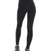 Black high-waisted cotton leggings, full-length back view in soft breathable everyday cotton blend