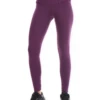 Eggplant high-waisted cotton leggings, full-length front view in a soft figure-hugging everyday cotton