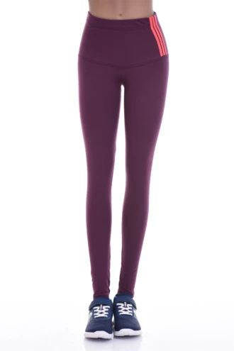 Eggplant high-waisted cotton leggings, full-length front view in a soft figure-hugging cotton blend