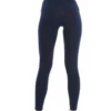Navy blue high-waisted cotton leggings, full-length back view in soft comfortable everyday cotton