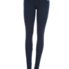 Navy blue high-waisted cotton leggings, full-length front view in a soft figure-hugging cotton blend