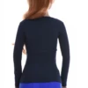 Breathable slim cotton long-sleeve tee with a scoop neck, comfortable and body-skimming for daily wear.