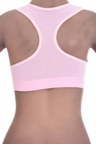 Cotton-blend racerback bralette with a low scoop and wide straps, soft and breathable with an easy pull-on fit.