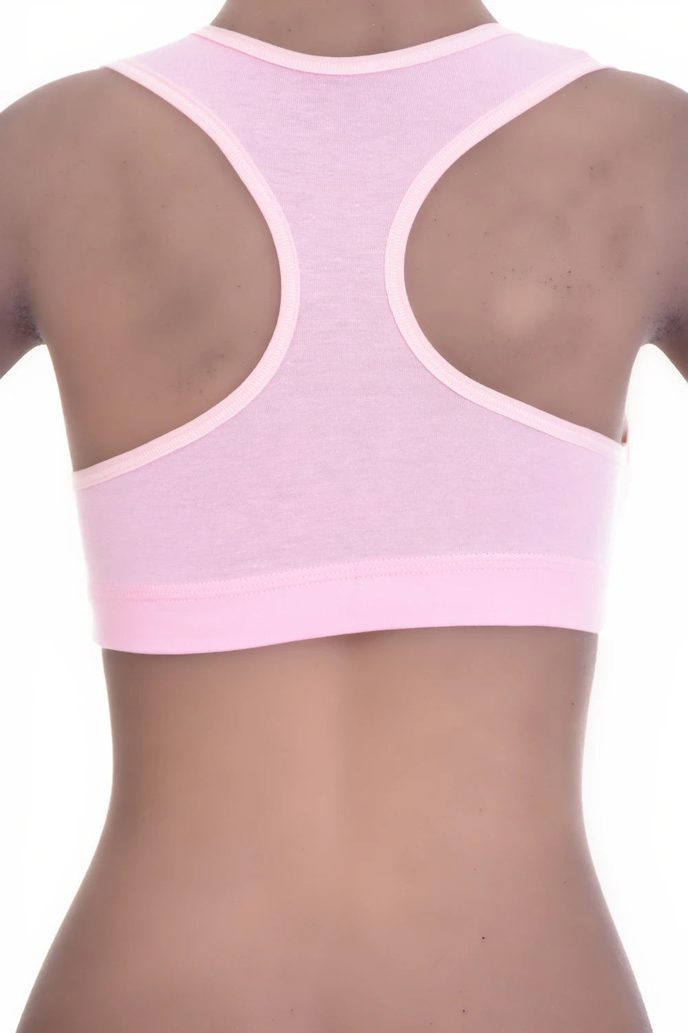 Cotton-blend racerback bralette with a low scoop and wide straps, soft and breathable with an easy pull-on fit.