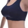 Cotton-blend racerback bralette with a low scoop and wide straps, breathable and easy to layer under a t-shirt.