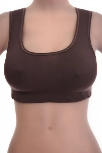 Soft-cup cotton bralette with a racerback keeping straps off the shoulders, breathable for relaxed everyday wear.