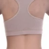 Women's cotton racerback bralette with soft wireless cups and a scoop neck, wide straps for light support.