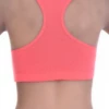 Breathable cotton-blend racerback bralette with straps pulled to the spine, no wires or padding for light support.
