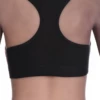 Breathable cotton-blend racerback bralette with straps to the spine, no wires or padding for gentle support.