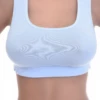 Breathable cotton-blend racerback bralette with straps to the spine, unpadded and wireless for gentle support.
