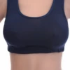 Breathable cotton-blend racerback bralette with straps pulled in towards the spine, wireless and unpadded.