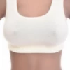 Soft-cup cotton bralette with a racerback that keeps straps off the shoulders, breathable and gentle for everyday.