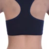 Soft-cup cotton bralette with a racerback that keeps straps off the shoulders, no wires or padding for light support.