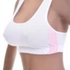 Women's cotton racerback bralette with soft wireless cups, wide straps and a scoop neckline.