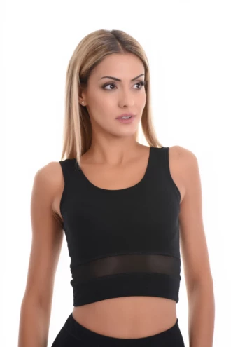 Women's cotton-blend tank top with wide straps and a scoop neckline in a soft slim cut.