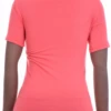 Women's cotton tee with a mock neckline and short sleeves, a close slim cut that follows the figure.
