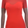 Women's cotton tee with a round neckline and short sleeves, a close slim cut that follows the figure.