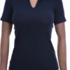 Pull-on women's cotton tee with a V-neck and short sleeves in a body-skimming slim everyday shape.