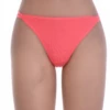Breathable cotton thong with a thong back and trim-free front, soft and easy for daily comfort.