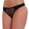 Breathable cotton thong with a floral lace front and minimal thong back, a soft everyday decorative pair.