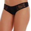 Breathable cotton thong with floral lace sides and a minimal thong back, a soft everyday low-rise pick.