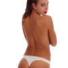 Breathable cotton thong with a lace front and thong back, a soft decorative everyday pick.